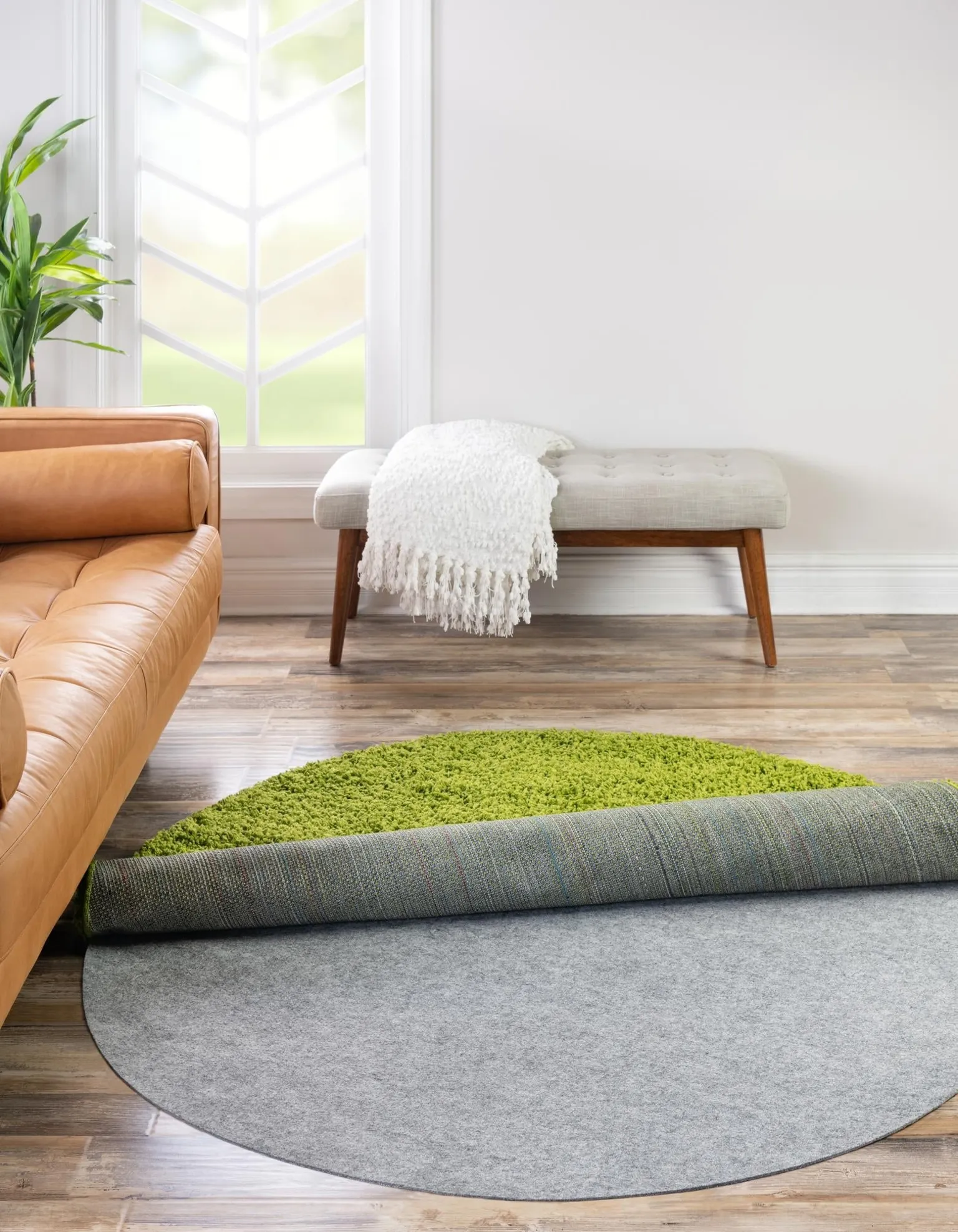 3' 11 x 3' 11 Everyday Performance Round Area Rug Pad Floor Protection Pad for Under Rugs & Carpet Non-Slip Backing Soft Cushioned Mat - CIRCLE SHAPE